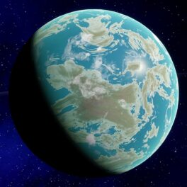 Planeta Venus se află mai aproape de Soare decât Pământul. E considerată planeta „geamănă” a Pământului. În imagine apare în nuanțe de portocaliu și galben, pe fundal negru