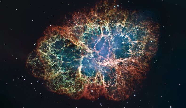 Explozie neutronică în spațiu, pe fundal negru, la fel cum experții au descoperit acum „explozia perfectă”